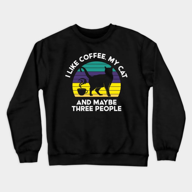 I Love Coffee and Cats Crewneck Sweatshirt by machmigo